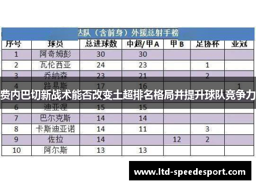 费内巴切新战术能否改变土超排名格局并提升球队竞争力